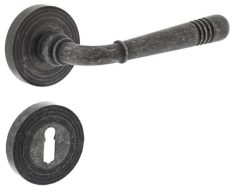 Intersteel deurklink Helena op rozet met sleutel plaatjes oud grijs