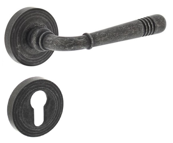 Intersteel deurklink Helena op rozet met PC-plaatjes oud grijs