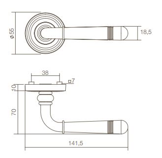 Intersteel deurklink Helena op rozet met PC-plaatjes oud grijs - Afbeelding 2
