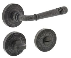 Intersteel deurklink Helena op rozet met WC-sluiting oud grijs