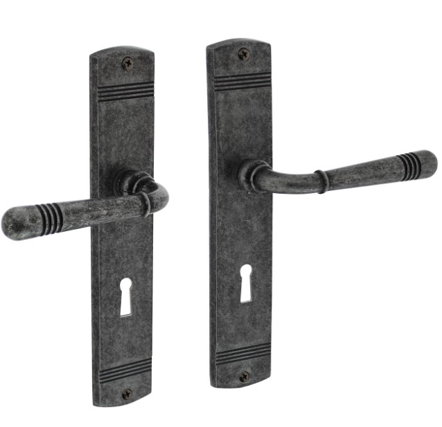 Intersteel deurklink Helena op schild SL72 oud grijs