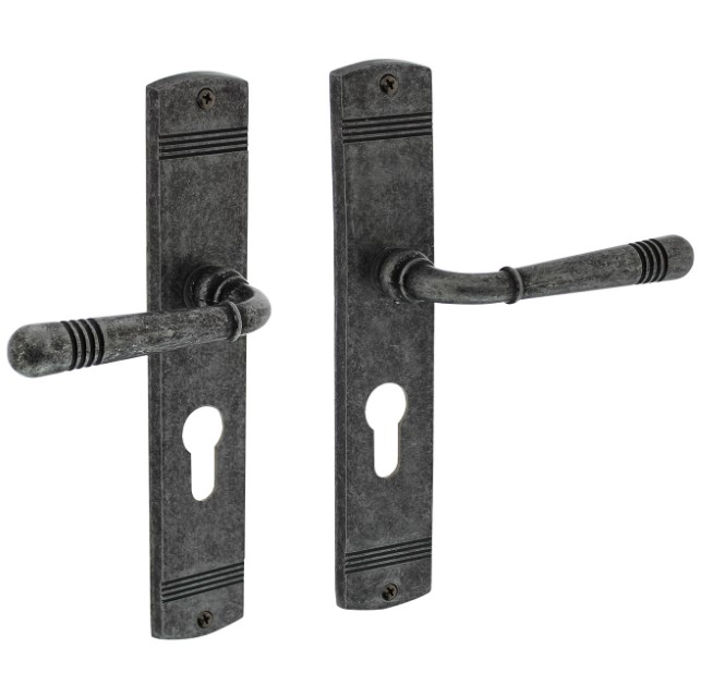 Intersteel deurklink Helena op schild PC55 oud grijs