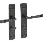 Intersteel deurklink Helena op schild WC63/8 oud grijs