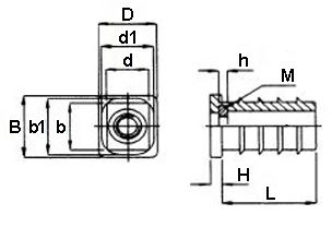 Inslagdop Vierkant 30x30 mm M8 - Afbeelding 2