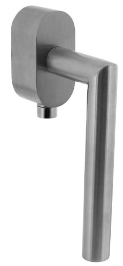 Intersteel SKG3 afsluitbare raamkruk hoek 90° op ovale rozet rvs