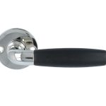 Deurklink Ton Model glans nikkel/Ebbenhout op Rond Rozet