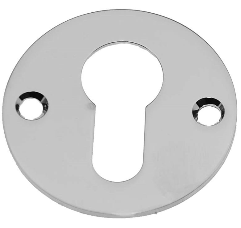 PC-Plaatje Rond Plat glans nikkel