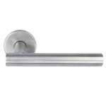 Deurklink Dave op ronde rozet rvs