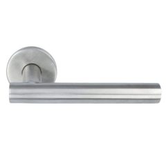 Deurklink Dave op ronde rozet rvs