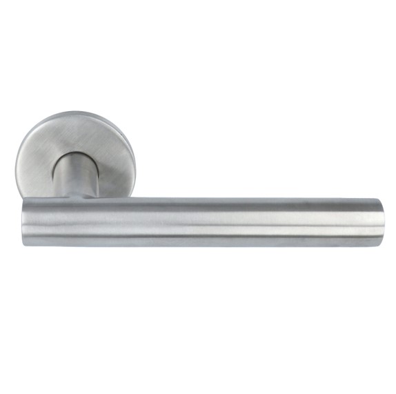 Deurklink Dave op ronde rozet rvs