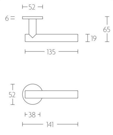 Deurklink Dave op ronde rozet rvs - Afbeelding 2