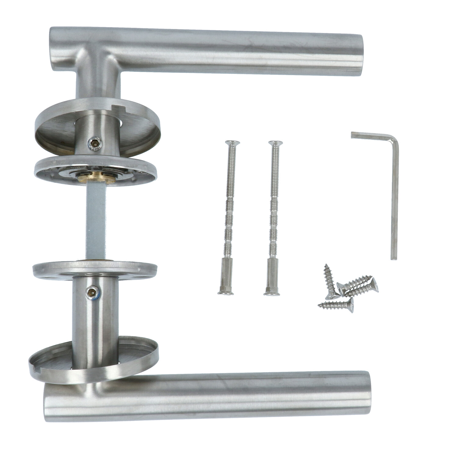 Deurklink Dave op ronde rozet rvs - Afbeelding 3