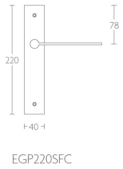 Deurklink op blind schild EDGY EGP220SFC mat rvs - Afbeelding 2