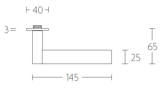 Deurklink op schild Cilindergat EDGY EGP220Y mat rvs - Afbeelding 3