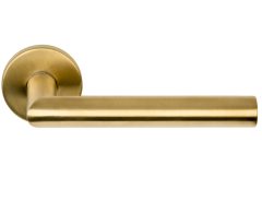 Deurklink BASIC LBII-19 op ronde rozet PVD mat Goud