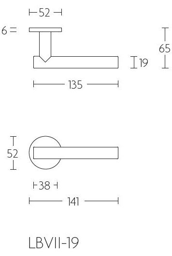 Deurklink BASIC LBVII-19 op ronde rozet PVD mat Goud - Afbeelding 2