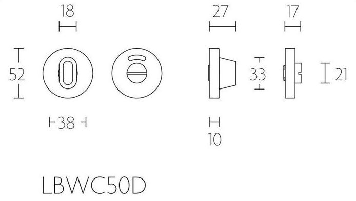 Toiletgarnituur BASIC LBWC50D mm PVD mat Goud - Afbeelding 2