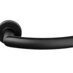 Deurklink BASIC LBXIV op ronde rozet mat zwart