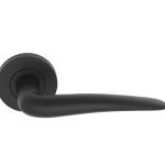 Deurklink BASIC LBXX op ronde rozet mat zwart