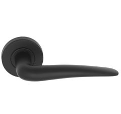 Deurklink BASIC LBXX op ronde rozet mat zwart