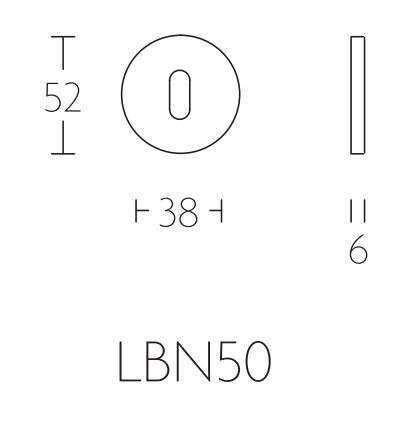 Sleutelplaatje BASIC LBN50 6 mm PVD gepolijst Koper - Afbeelding 2