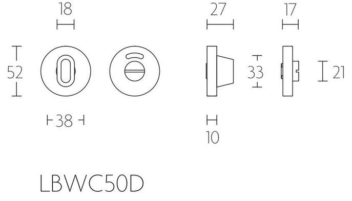 Toiletgarnituur BASIC LBWC50D 8 mm PVD gepolijst Koper - Afbeelding 2