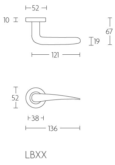 Deurklink BASICS LBXX op ronde rozet PVD gepolijst Koper - Afbeelding 2
