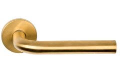 Deurklink BASIC LBIII-19 op ronde rozet PVD mat Goud