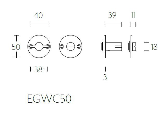 Toiletgarnituur EDGY EGWC50 mat rvs - Afbeelding 2