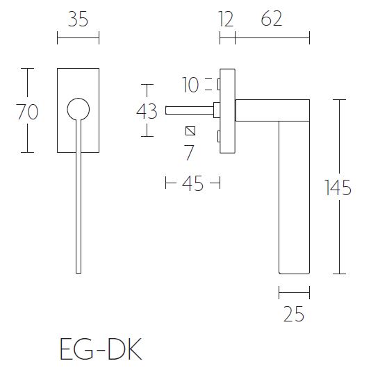 Draaikiepgarnituur EDGY EGDK Rechts mat rvs - Afbeelding 2