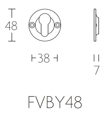Cilinderplaatje FERROVIA FVBY48 mat rvs - Afbeelding 2