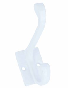 Kapstokhaak Met Achterplaat IJzer Wit