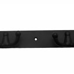 Kapstokhaak dubbel op achterplaat ijzer zwart