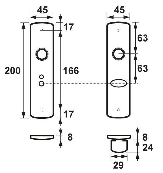 AXA Klik Schilden WC63/8 Aluminium F1 - Afbeelding 2