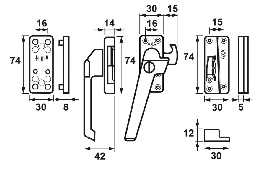 AXA Raamsluiting SKG1 links 3319 aluminium F1 - Afbeelding 2