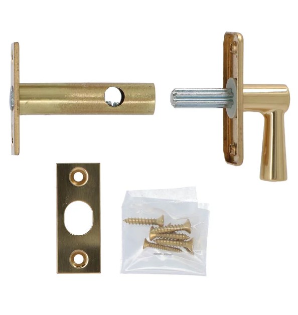 Nemef insteekgrendel 2600/6-50mm messing gepolijst - Afbeelding 3