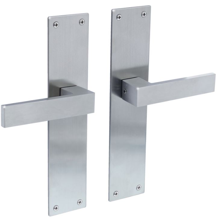 Intersteel deurklink Amsterdam met renovatieschild blind rvs