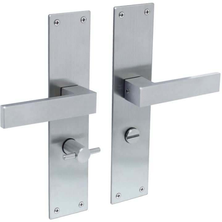 Intersteel deurklink Amsterdam met renovatieschild WC63/8 rvs