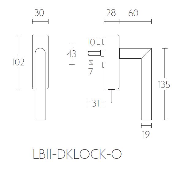 Draaikiepgarnituur BASIC LBII-19DKLOCK-O mat zwart - Afbeelding 2