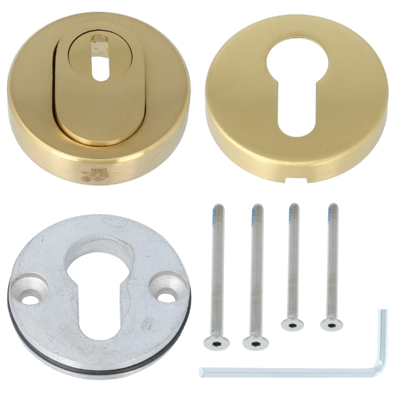 SKG3 Veiligheid-Rozet Met Kerntrekbeveiliging PVD mat Goud - Afbeelding 3