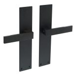 Intersteel deurklink Amsterdam op Renovatie Schild Rechthoekig blind rvs/mat zwart