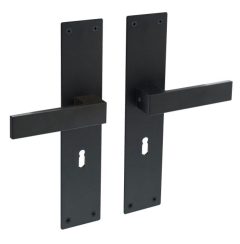 Intersteel deurklink Amsterdam op Renovatie Schild Rechthoekig SL56 rvs/mat zwart