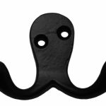 Kapstokhaak Dubbel IJzer zwart 70 mm