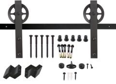 Intersteel Schuifdeur Systeem 2 Meter Hangrollen met Spaakwiel Staal mat zwart