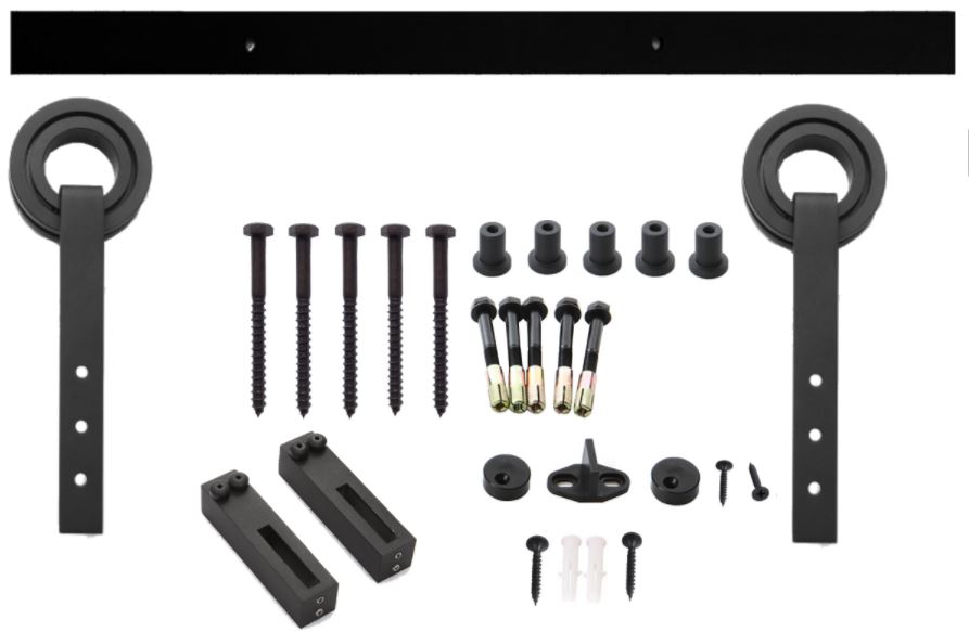 Intersteel Schuifdeur Systeem 2 Meter Hangrollen met Open Wiel Staal mat zwart