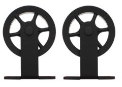 Intersteel Set van 2 rollers Spaakwiel 170 mm tbv schuifdeursysteem incl. bevestiging mat zwart