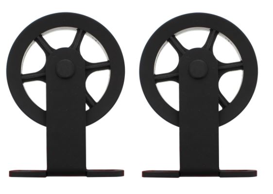 Intersteel Set van 2 rollers Spaakwiel 170 mm tbv schuifdeursysteem incl. bevestiging mat zwart