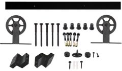 Intersteel Schuifdeur Systeem 2 Meter Hangrollen met Spaakwiel 170 mm Staal mat zwart