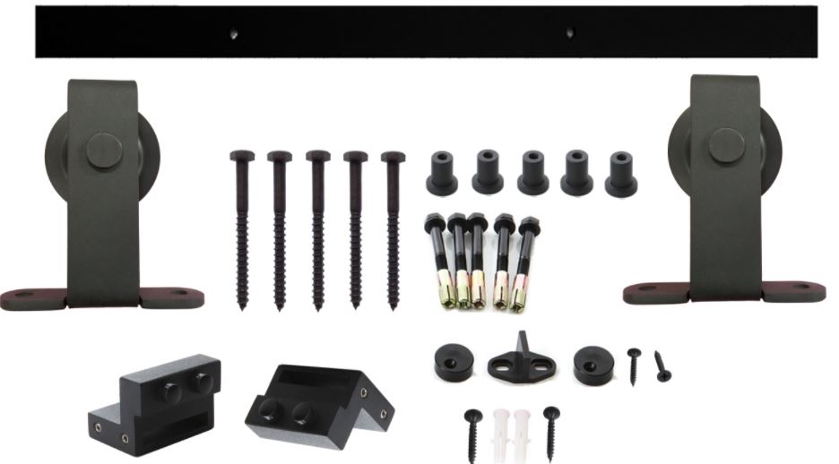 Intersteel Schuifdeur Systeem 2 Meter Hangrollen Recht Staal mat zwart