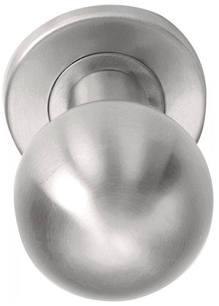 Voordeurknop BASIC LB501D Draaibaar op Rozet rvs